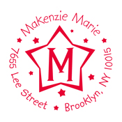 Designer Address Stamp with funny star monogram.